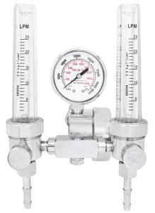 PRESSURE REGULATOR ARGON/CO2 TWO FLOWMETERS