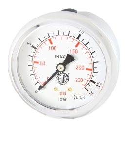 AXIAL PRESSURE GAUGE 1/4" 63MM 16BAR GLYCERINE
