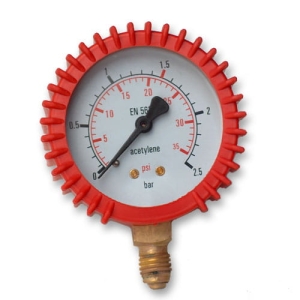 ACETYLENE PRESSURE GAUGE 0-2.5 BAR